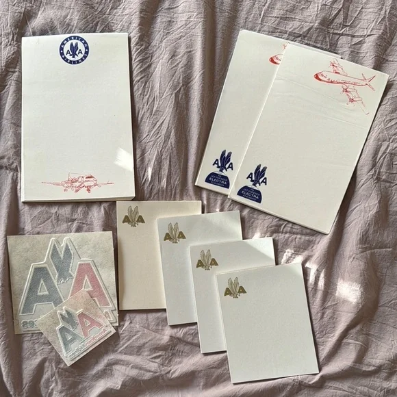 Vintage American Airlines notepads and iron on patches - Picture 1 of 5